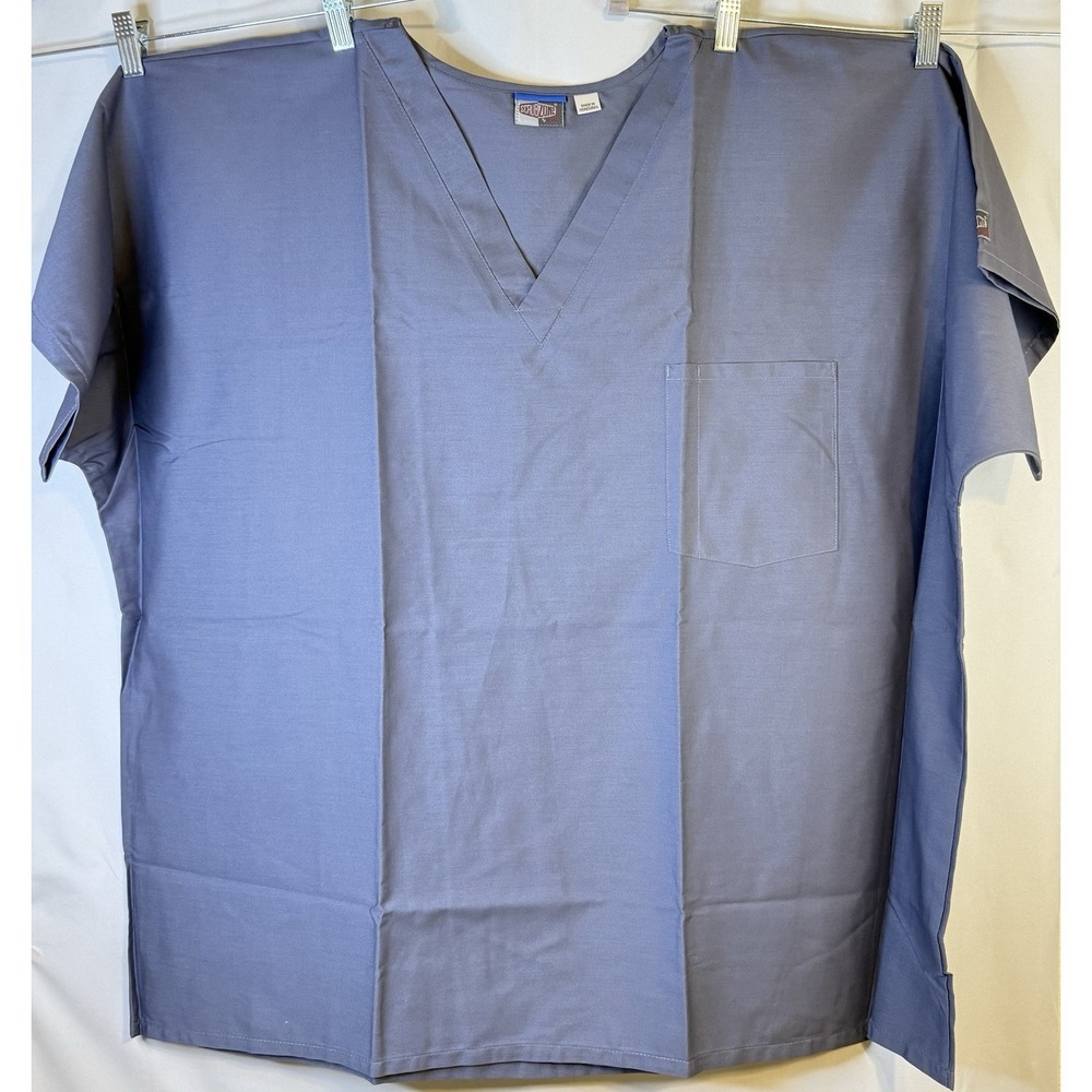 ScrubZone by Landau Unisex Scrub Top 3XL Gray V-Neck Medical Uniform NWOT